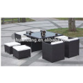 PE rattan outdoor chair with ottoman Garden furniture dining sets